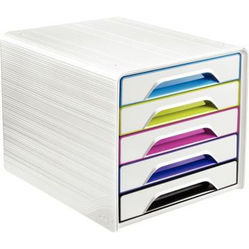 Module 5 tiroirs SMOOVE blanc/arlequin