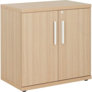Rangement bas 2 portes L80xH78xP45cm chêne structuré/blanc BRABANT