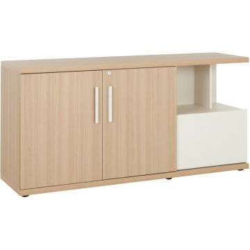 Crédence L160xH78xP45cm chêne structuré/blanc BRABANT