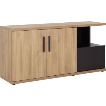 Crédence L160xH78xP45cm chêne du bocage/anthracite BRABANT